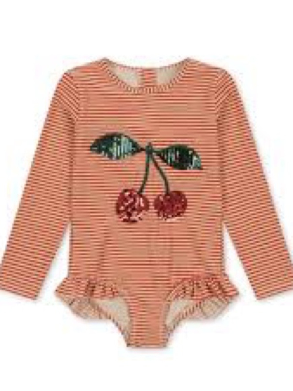 NWT Konges Slojd – Jade Ls Swimsuit – Glitter Stripe Cherry Multiple Sizes